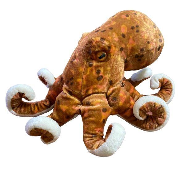 Wild Republic Octopus 12" Orange Sea Creature Ocean Stuffed Animal Plastic Eyes - Picture 2 of 5